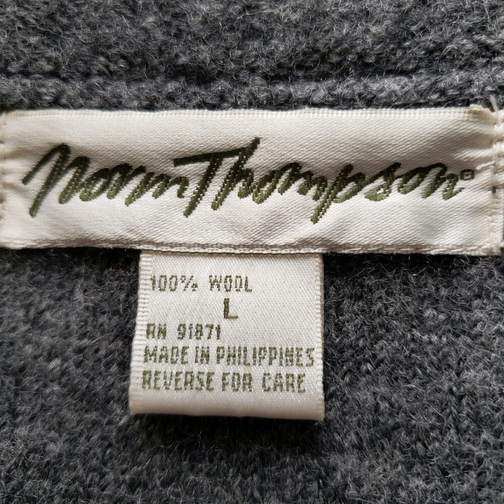 Norm Thompson 100% Wool Gray Winter Coat Large Classic Minimal Preppy - Picture 11 of 12